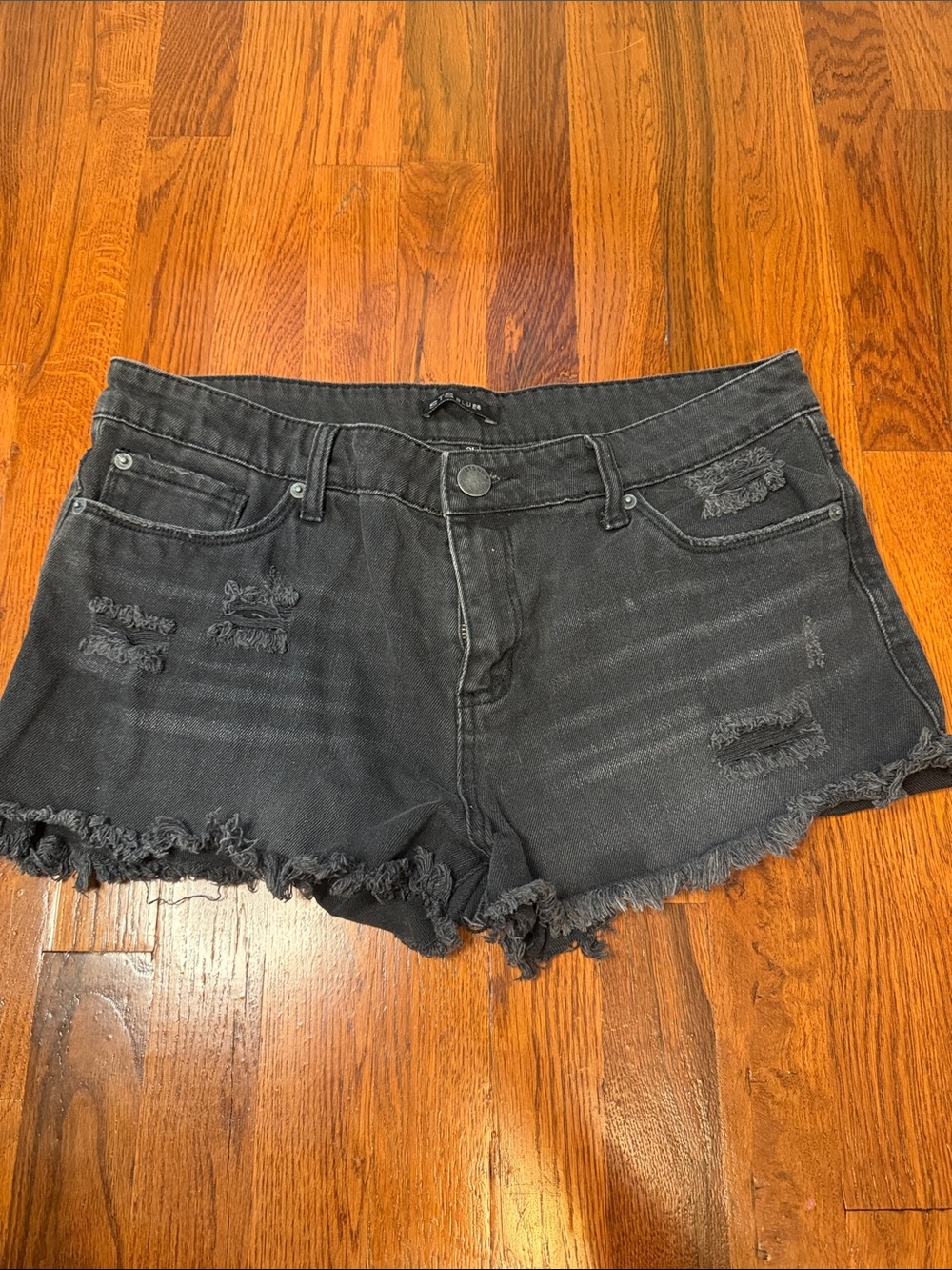 STS Black Distressed Denim Cutoff Shorts